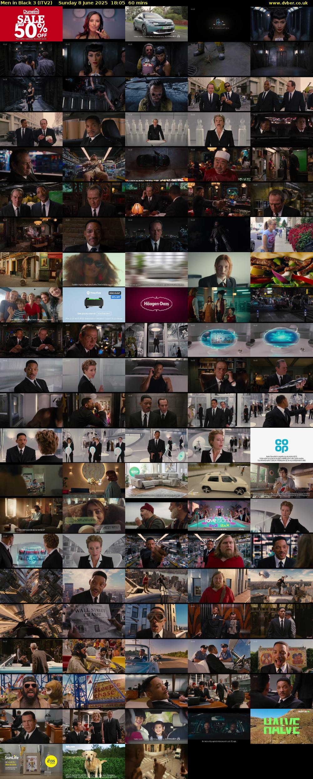 Men in Black 3 (ITV2) Sunday 8 June 2025 18:05 - 19:05