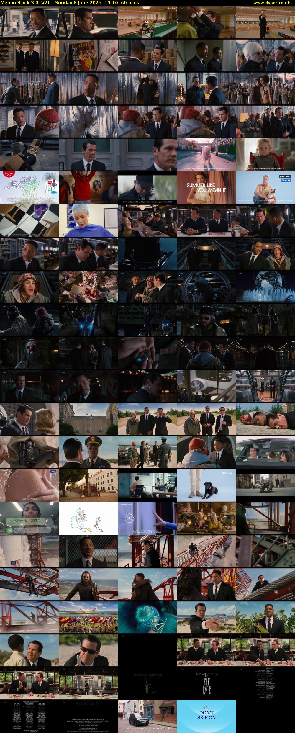 Men in Black 3 (ITV2) Sunday 8 June 2025 19:10 - 20:10