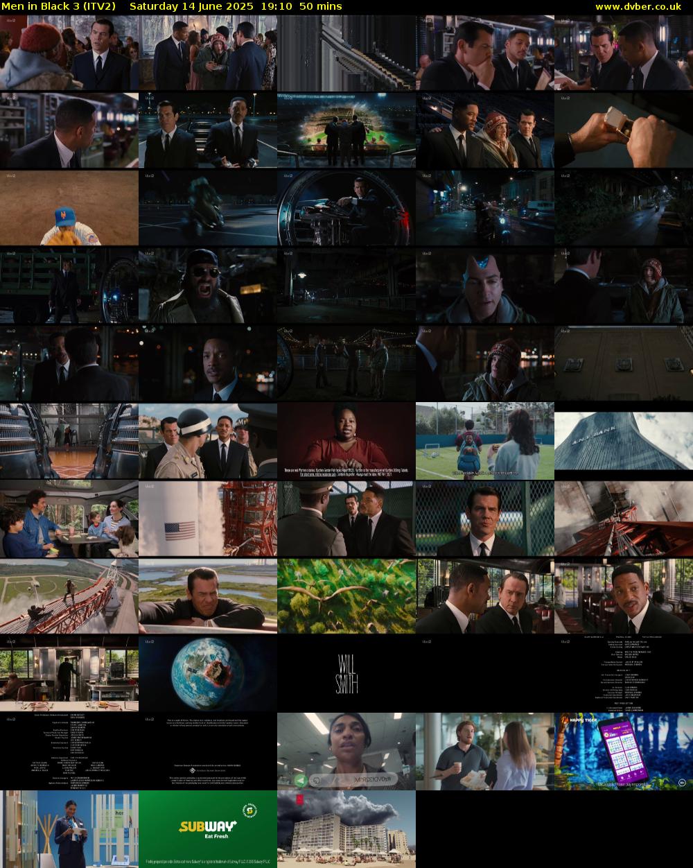 Men in Black 3 (ITV2) Saturday 14 June 2025 19:10 - 20:00