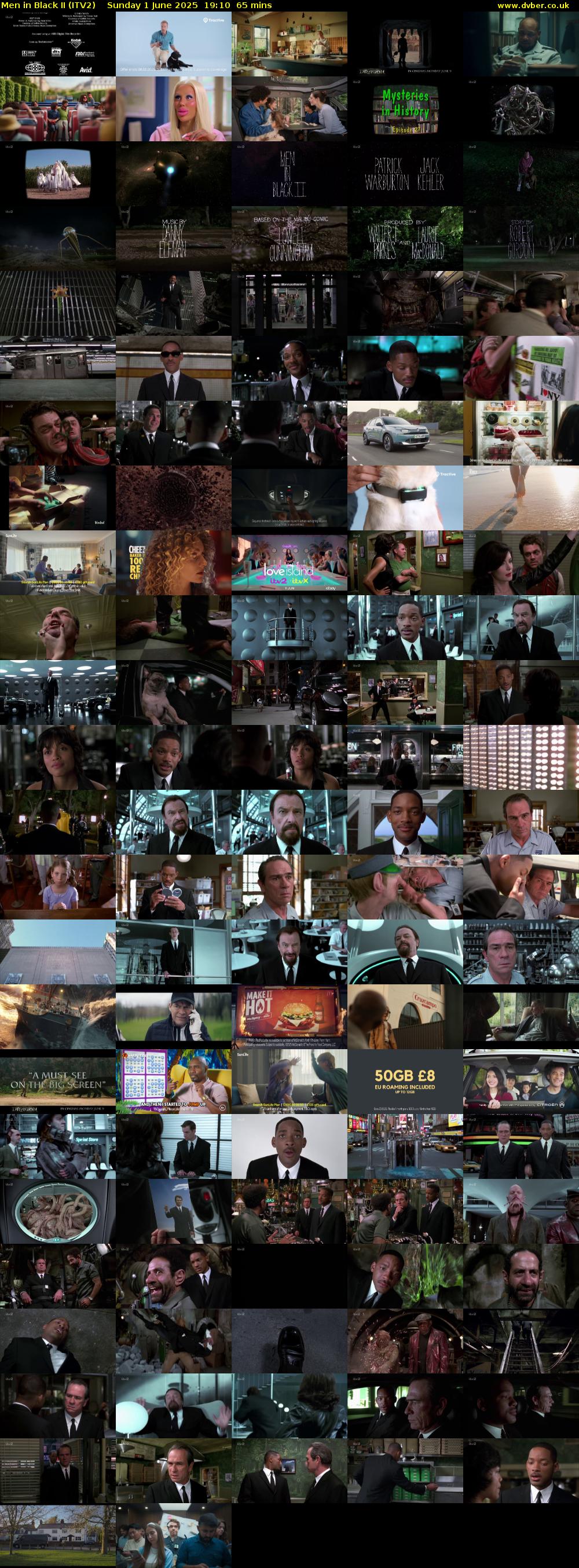 Men in Black II (ITV2) Sunday 1 June 2025 19:10 - 20:15