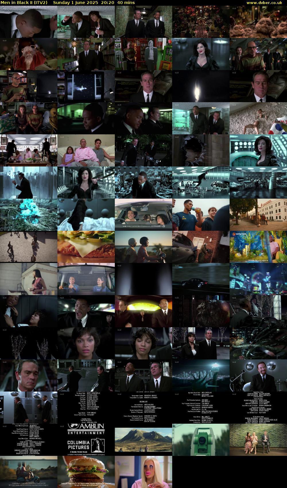 Men in Black II (ITV2) Sunday 1 June 2025 20:20 - 21:00