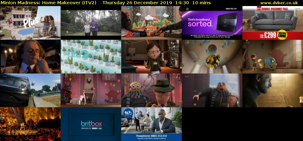 Minion Madness: Home Makeover (ITV2) Thursday 26 December 2019 14:30 - 14:40