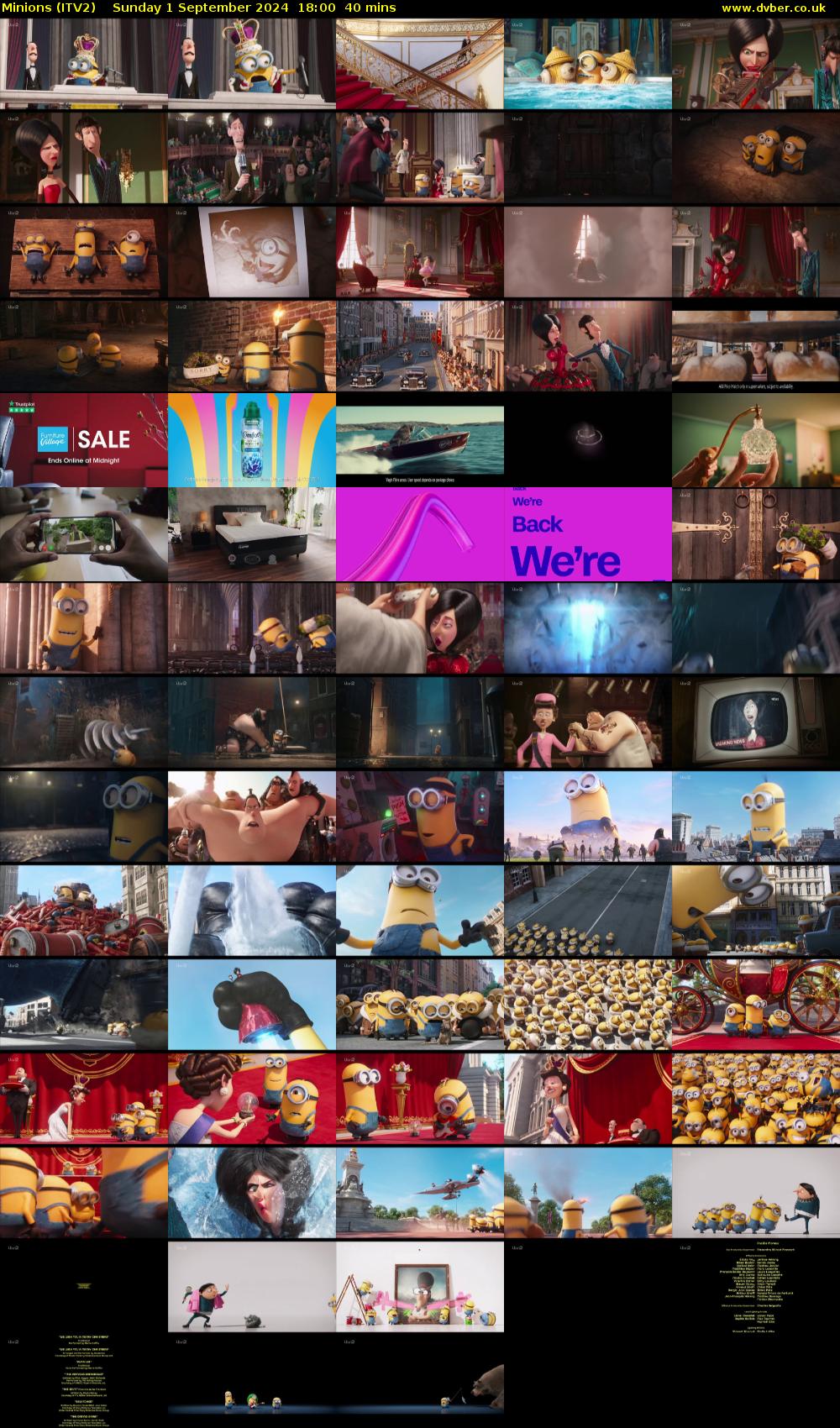 Minions (ITV2) Sunday 1 September 2024 18:00 - 18:40