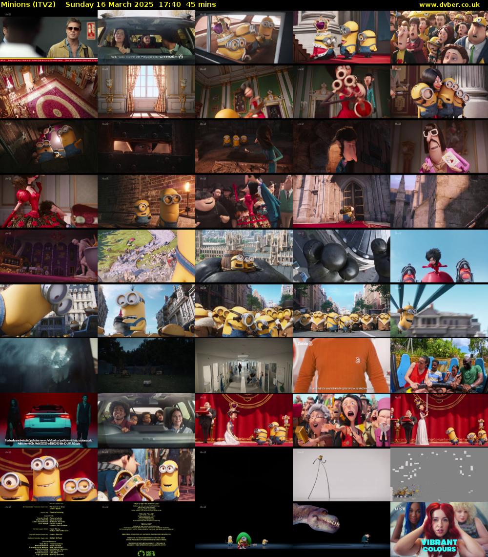 Minions (ITV2) Sunday 16 March 2025 17:40 - 18:25