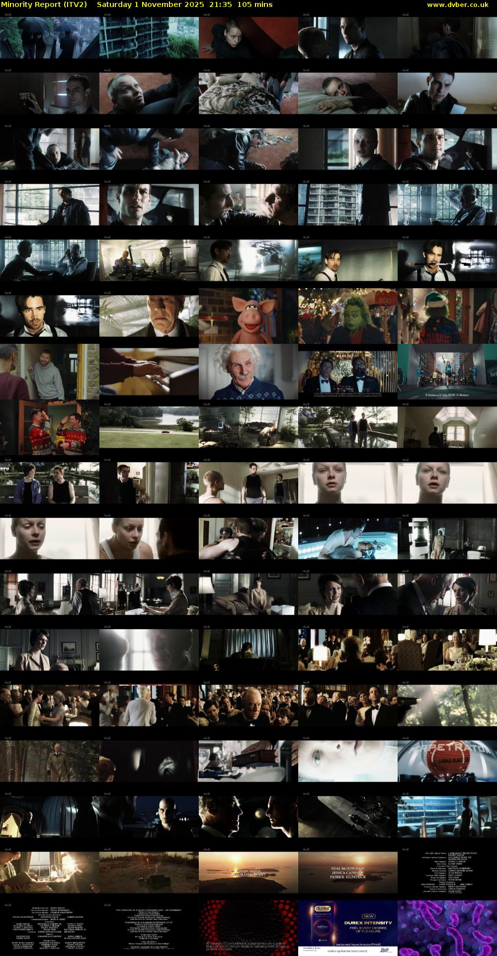 Minority Report (ITV2) Saturday 1 November 2025 21:35 - 23:20