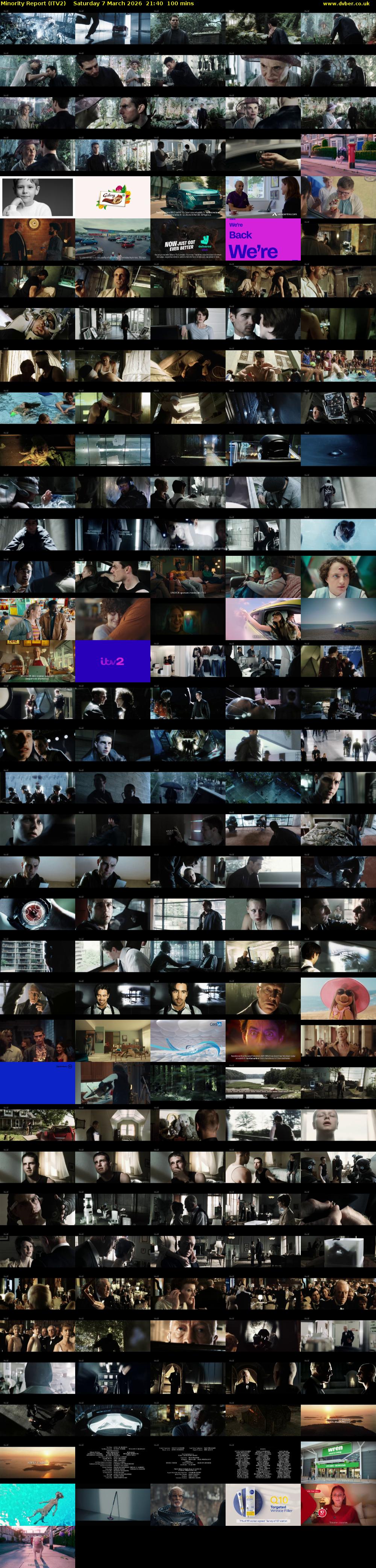 Minority Report (ITV2) Saturday 7 March 2026 21:40 - 23:20
