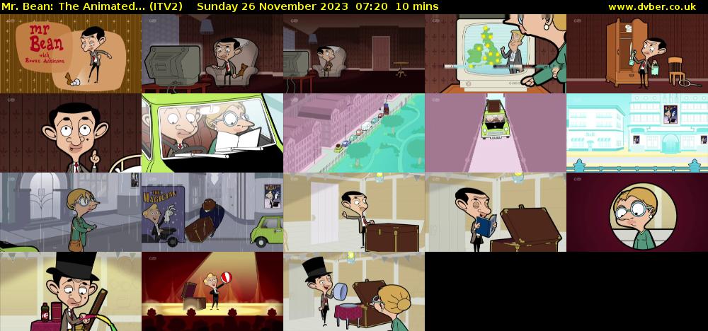 Mr. Bean: The Animated... (ITV2) Sunday 26 November 2023 07:20 - 07:30