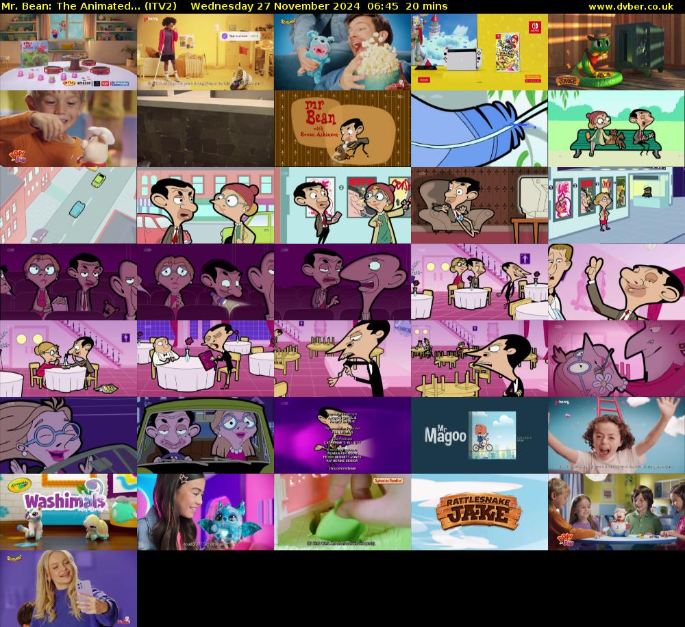 Mr. Bean: The Animated... (ITV2) Wednesday 27 November 2024 06:45 - 07:05