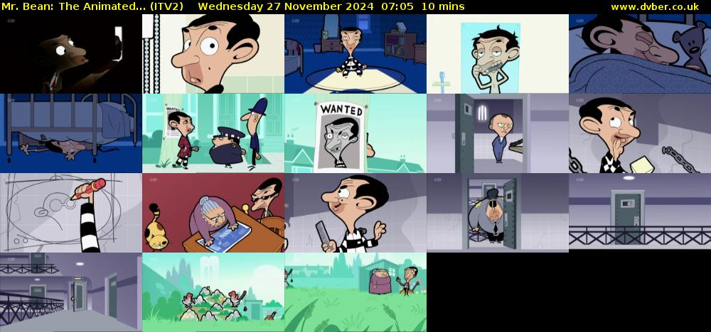 Mr. Bean: The Animated... (ITV2) Wednesday 27 November 2024 07:05 - 07:15