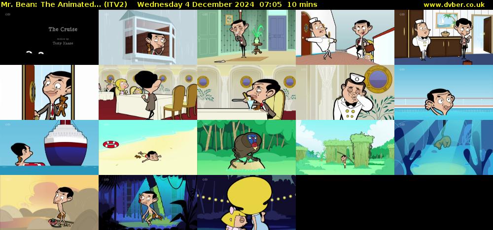 Mr. Bean: The Animated... (ITV2) Wednesday 4 December 2024 07:05 - 07:15