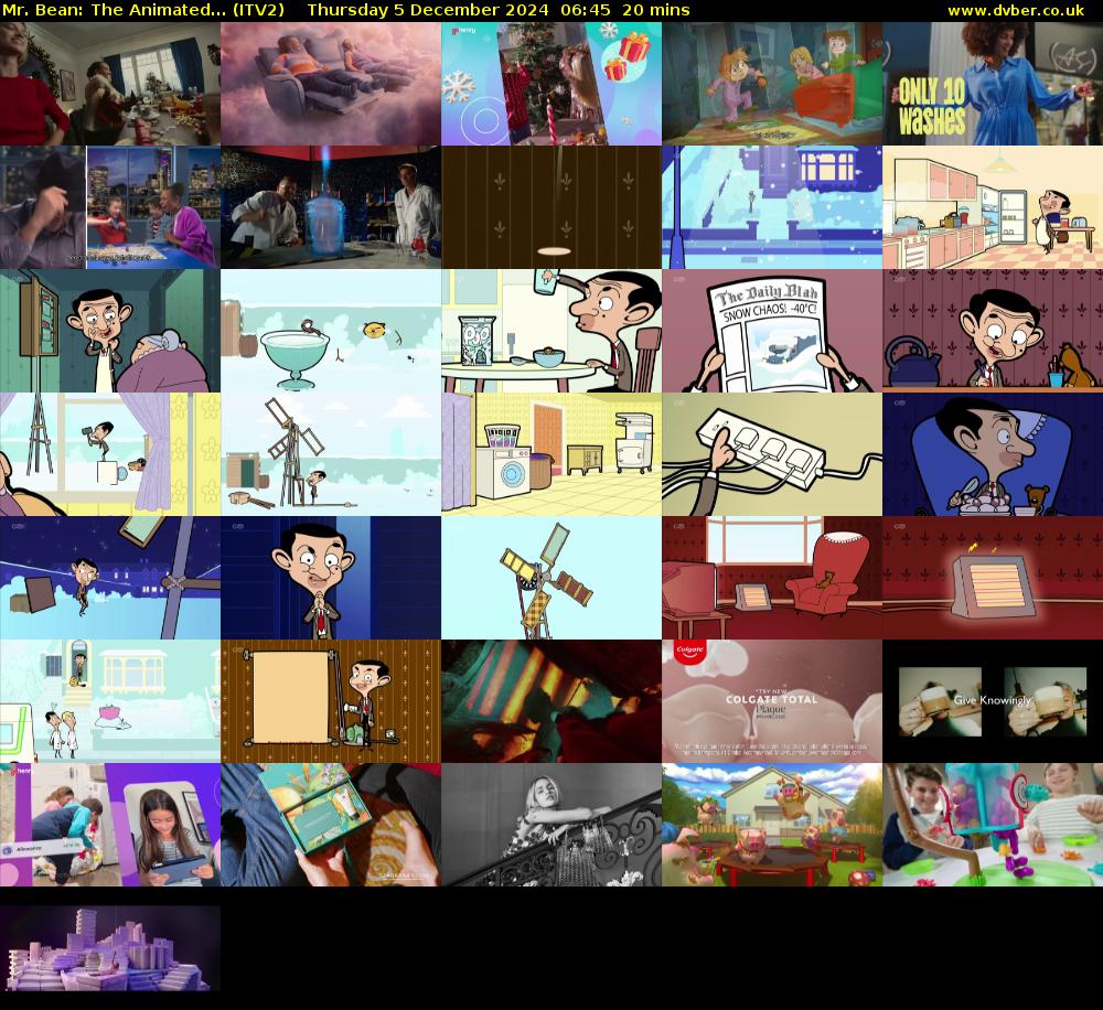 Mr. Bean: The Animated... (ITV2) Thursday 5 December 2024 06:45 - 07:05