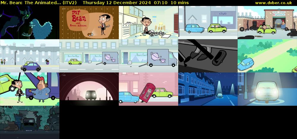 Mr. Bean: The Animated... (ITV2) Thursday 12 December 2024 07:10 - 07:20