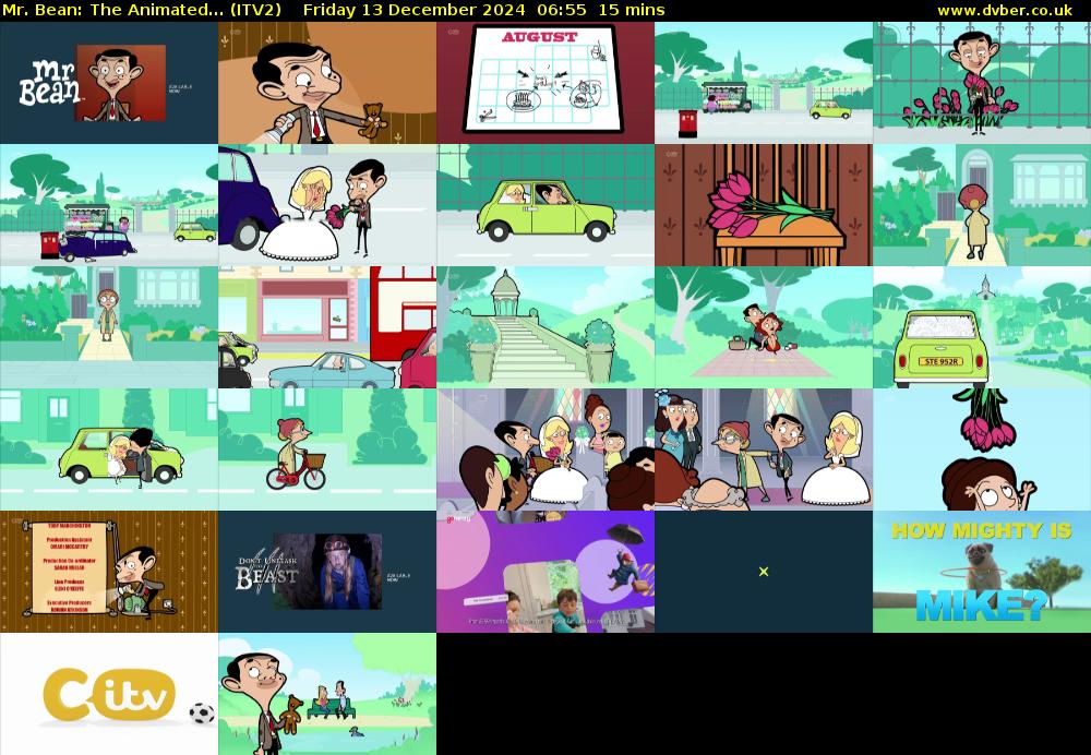 Mr. Bean: The Animated... (ITV2) Friday 13 December 2024 06:55 - 07:10