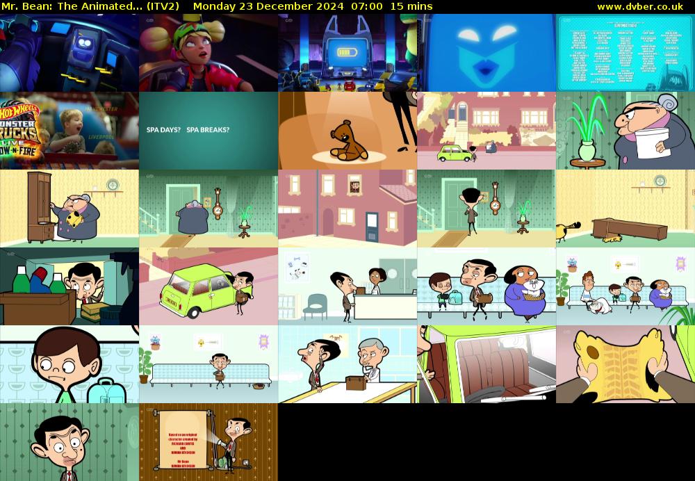 Mr. Bean: The Animated... (ITV2) Monday 23 December 2024 07:00 - 07:15