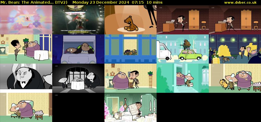 Mr. Bean: The Animated... (ITV2) Monday 23 December 2024 07:15 - 07:25