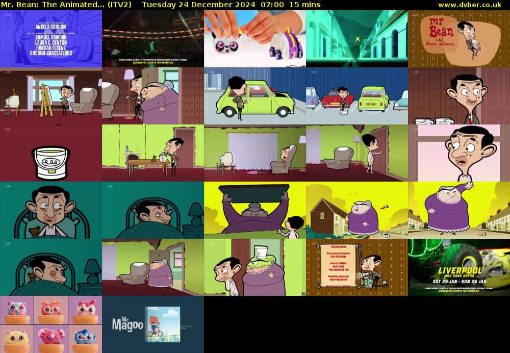 Mr. Bean: The Animated... (ITV2) Tuesday 24 December 2024 07:00 - 07:15
