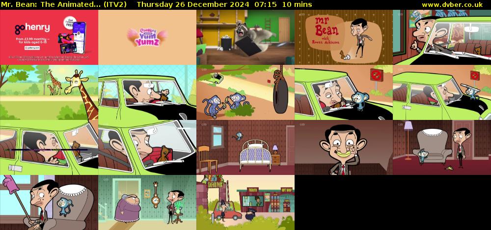 Mr. Bean: The Animated... (ITV2) Thursday 26 December 2024 07:15 - 07:25