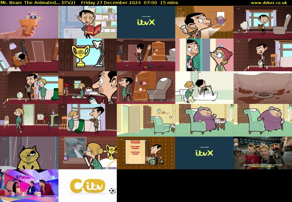 Mr. Bean: The Animated... (ITV2) Friday 27 December 2024 07:00 - 07:15