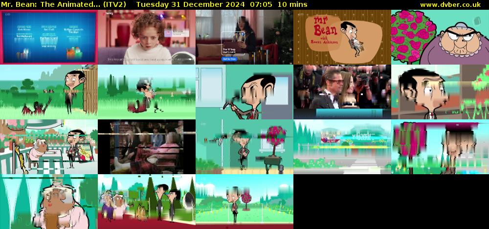 Mr. Bean: The Animated... (ITV2) Tuesday 31 December 2024 07:05 - 07:15