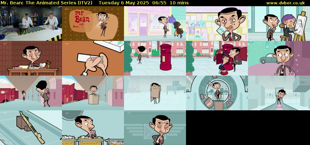 Mr. Bean: The Animated Series (ITV2) Tuesday 6 May 2025 06:55 - 07:05