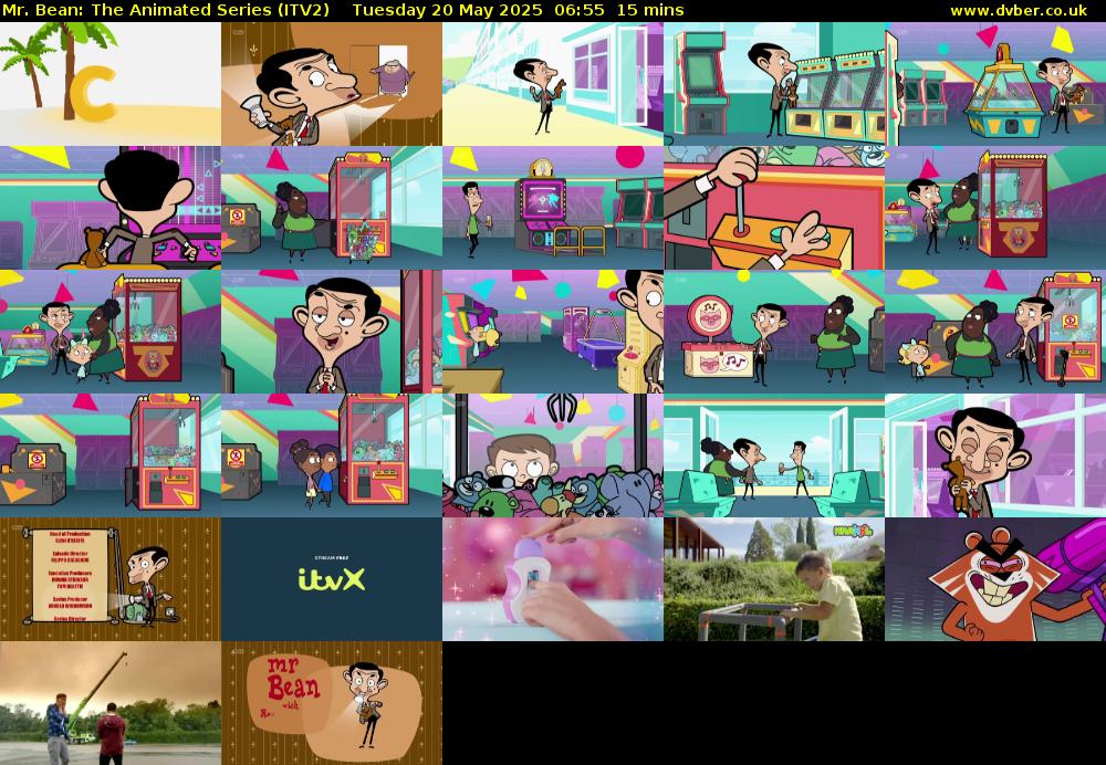 Mr. Bean: The Animated Series (ITV2) Tuesday 20 May 2025 06:55 - 07:10