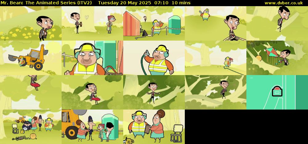 Mr. Bean: The Animated Series (ITV2) Tuesday 20 May 2025 07:10 - 07:20