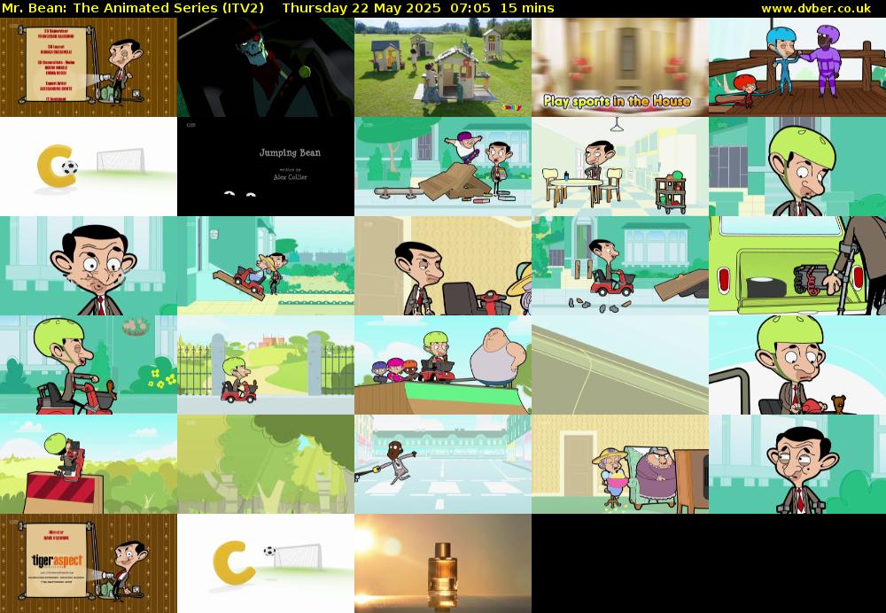 Mr. Bean: The Animated Series (ITV2) Thursday 22 May 2025 07:05 - 07:20
