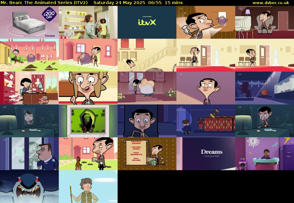 Mr. Bean: The Animated Series (ITV2) Saturday 24 May 2025 06:55 - 07:10