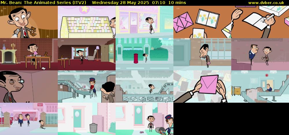 Mr. Bean: The Animated Series (ITV2) Wednesday 28 May 2025 07:10 - 07:20