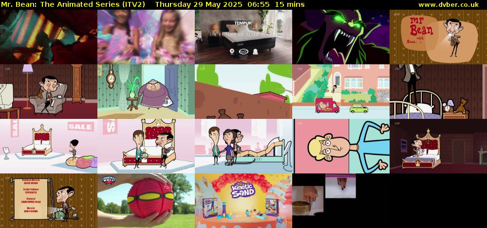 Mr. Bean: The Animated Series (ITV2) Thursday 29 May 2025 06:55 - 07:10