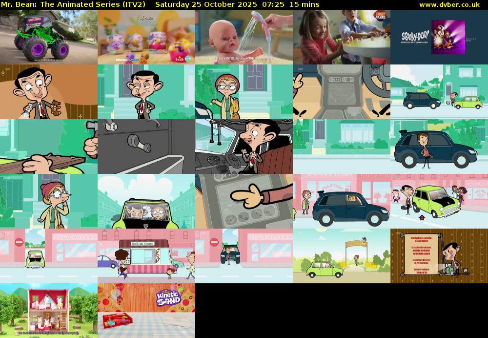 Mr. Bean: The Animated Series (ITV2) Saturday 25 October 2025 07:25 - 07:40