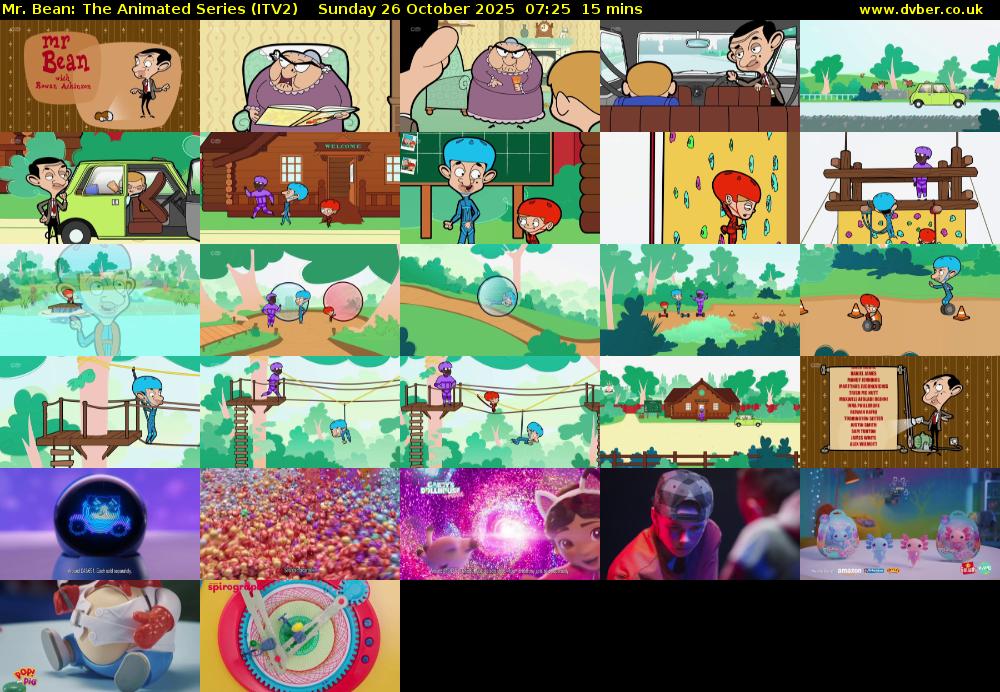 Mr. Bean: The Animated Series (ITV2) Sunday 26 October 2025 07:25 - 07:40