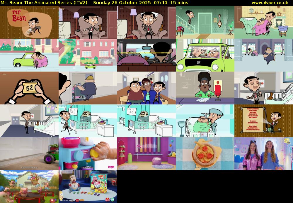 Mr. Bean: The Animated Series (ITV2) Sunday 26 October 2025 07:40 - 07:55