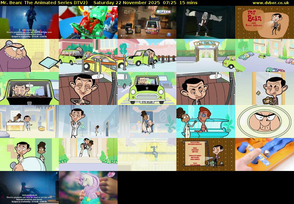 Mr. Bean: The Animated Series (ITV2) Saturday 22 November 2025 07:25 - 07:40