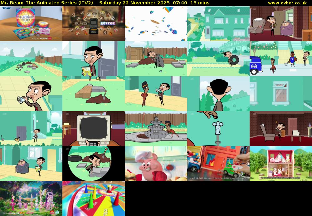 Mr. Bean: The Animated Series (ITV2) Saturday 22 November 2025 07:40 - 07:55