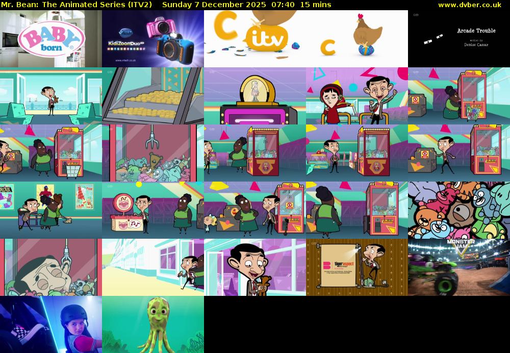 Mr. Bean: The Animated Series (ITV2) Sunday 7 December 2025 07:40 - 07:55