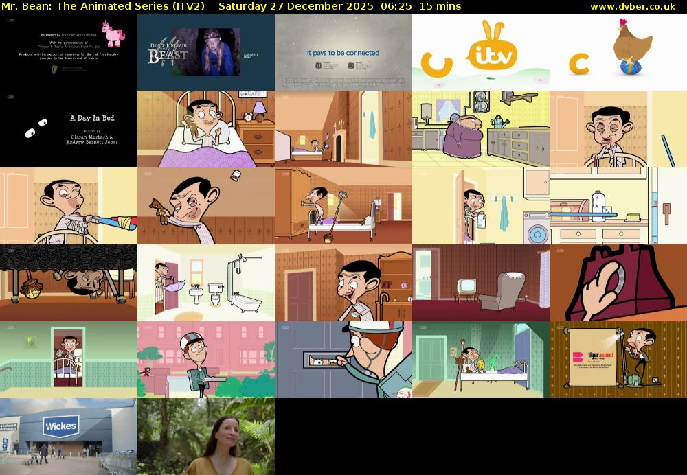 Mr. Bean: The Animated Series (ITV2) Saturday 27 December 2025 06:25 - 06:40