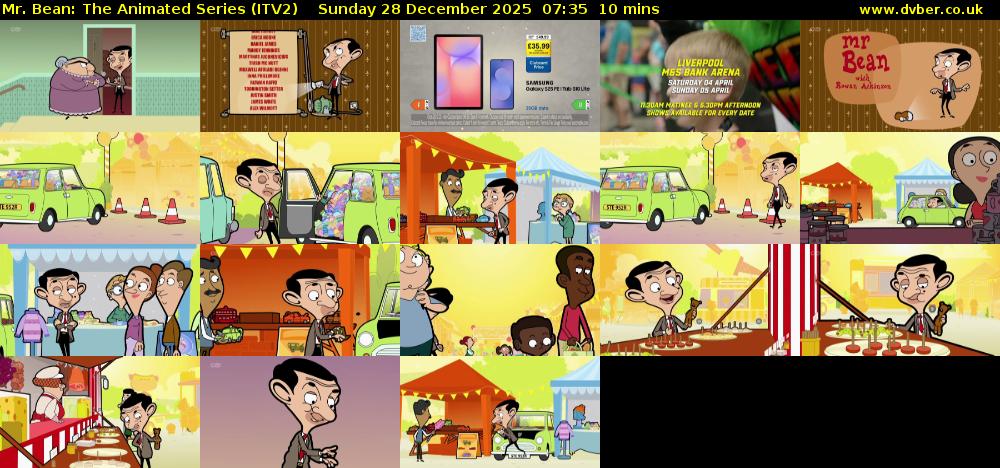 Mr. Bean: The Animated Series (ITV2) Sunday 28 December 2025 07:35 - 07:45