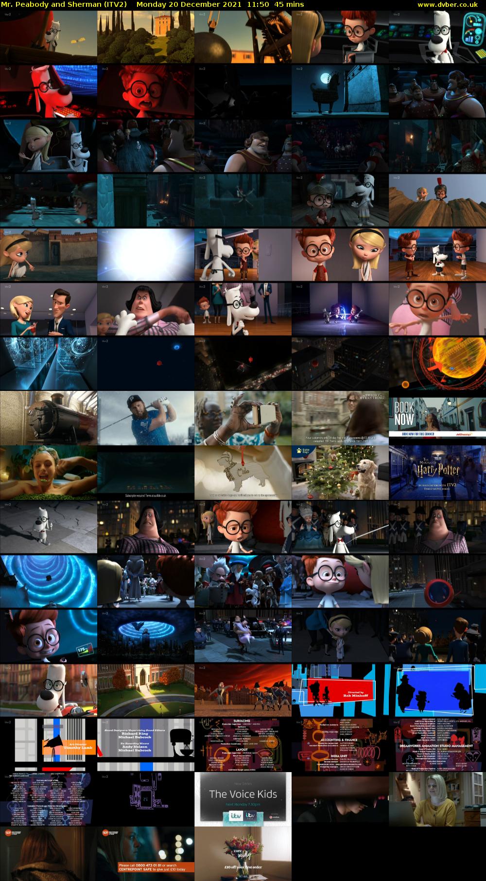 Mr. Peabody and Sherman (ITV2) Monday 20 December 2021 11:50 - 12:35