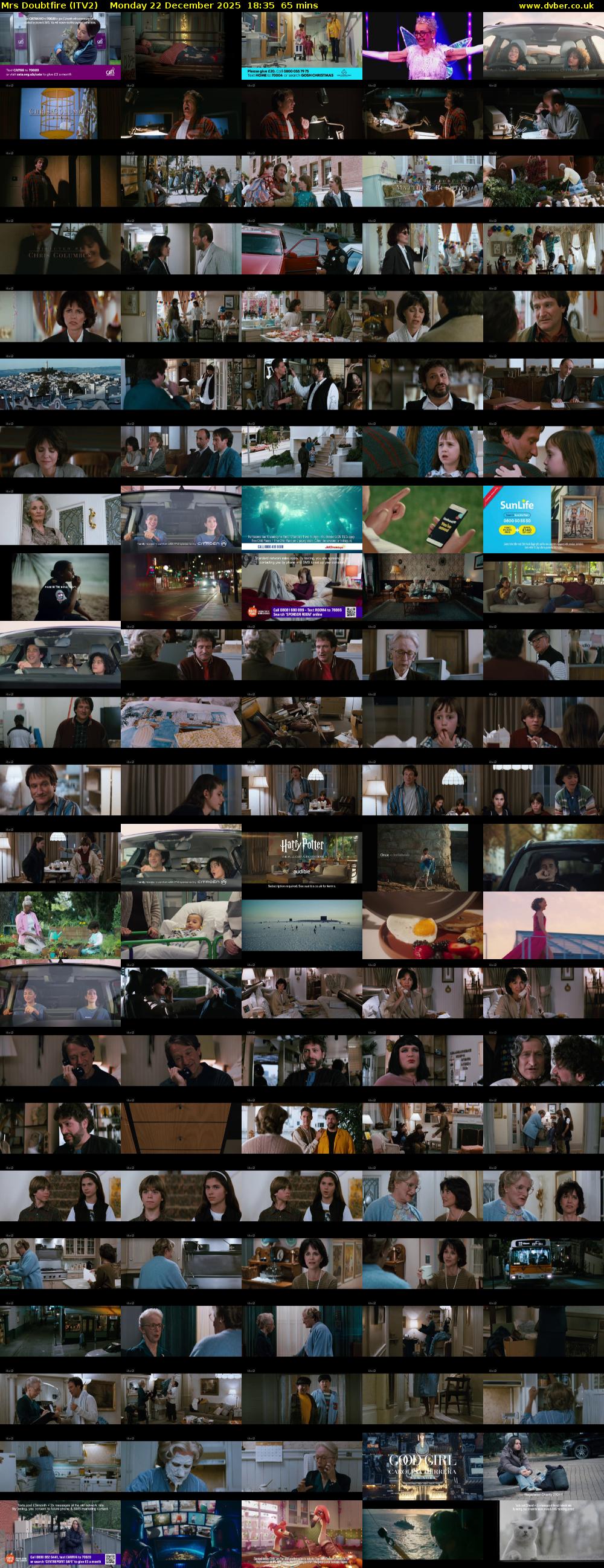 Mrs Doubtfire (ITV2) Monday 22 December 2025 18:35 - 19:40