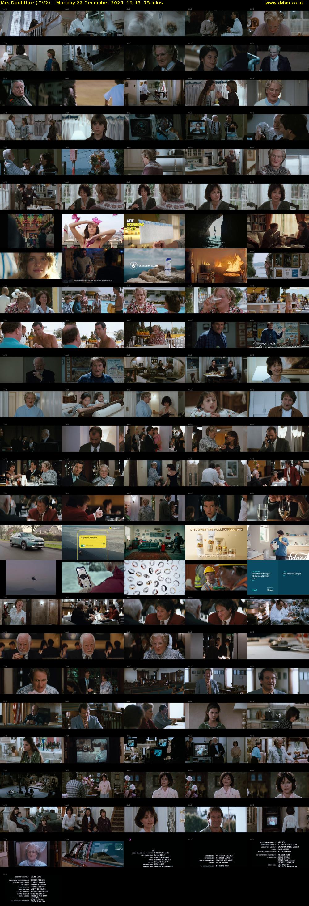 Mrs Doubtfire (ITV2) Monday 22 December 2025 19:45 - 21:00