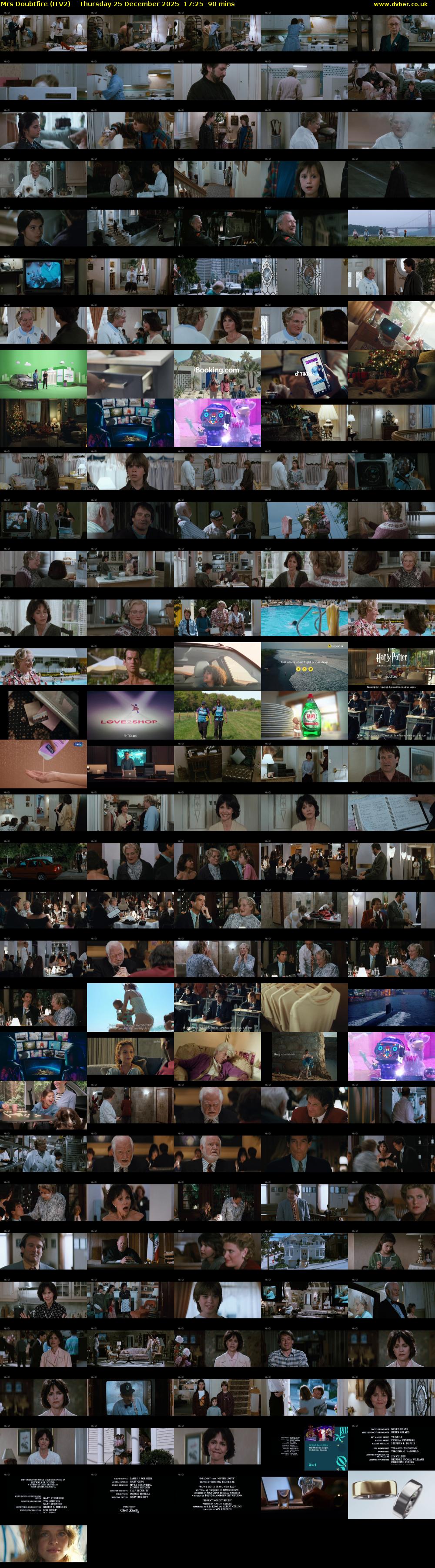 Mrs Doubtfire (ITV2) Thursday 25 December 2025 17:25 - 18:55