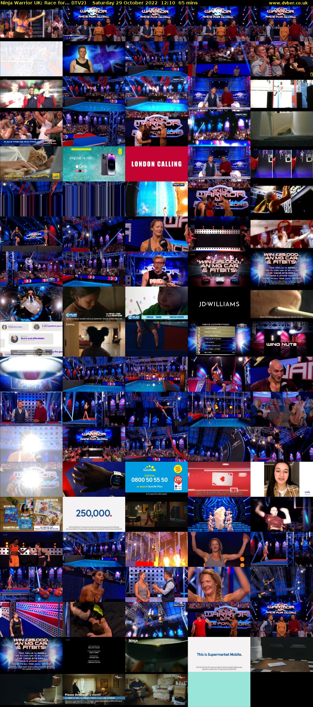 Ninja Warrior UK: Race for... (ITV2) Saturday 29 October 2022 12:10 - 13:15