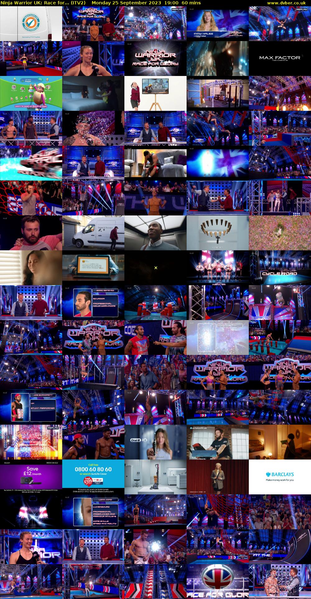 Ninja Warrior UK: Race for... (ITV2) Monday 25 September 2023 19:00 - 20:00