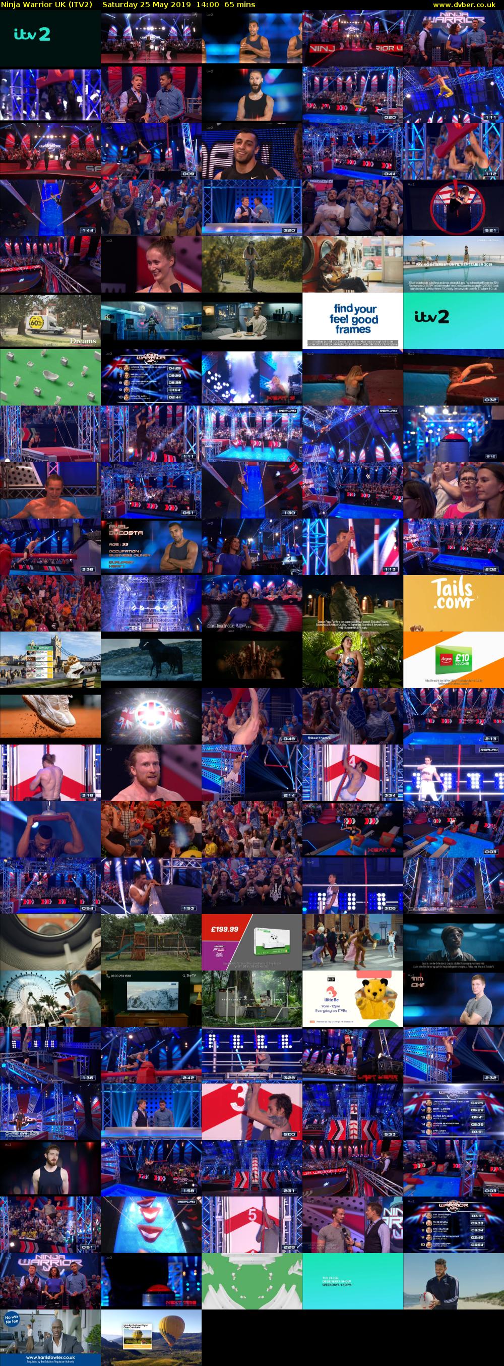 Ninja Warrior UK (ITV2) Saturday 25 May 2019 14:00 - 15:05