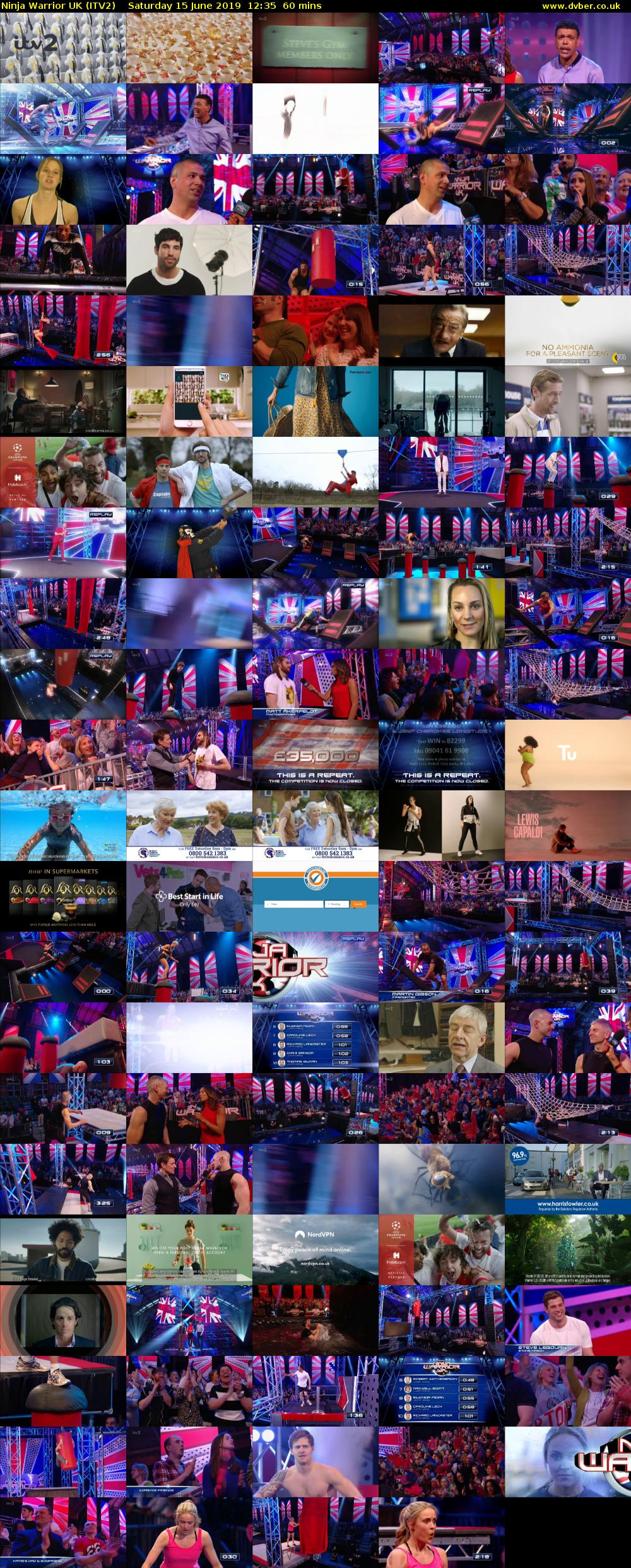 Ninja Warrior UK (ITV2) Saturday 15 June 2019 12:35 - 13:35