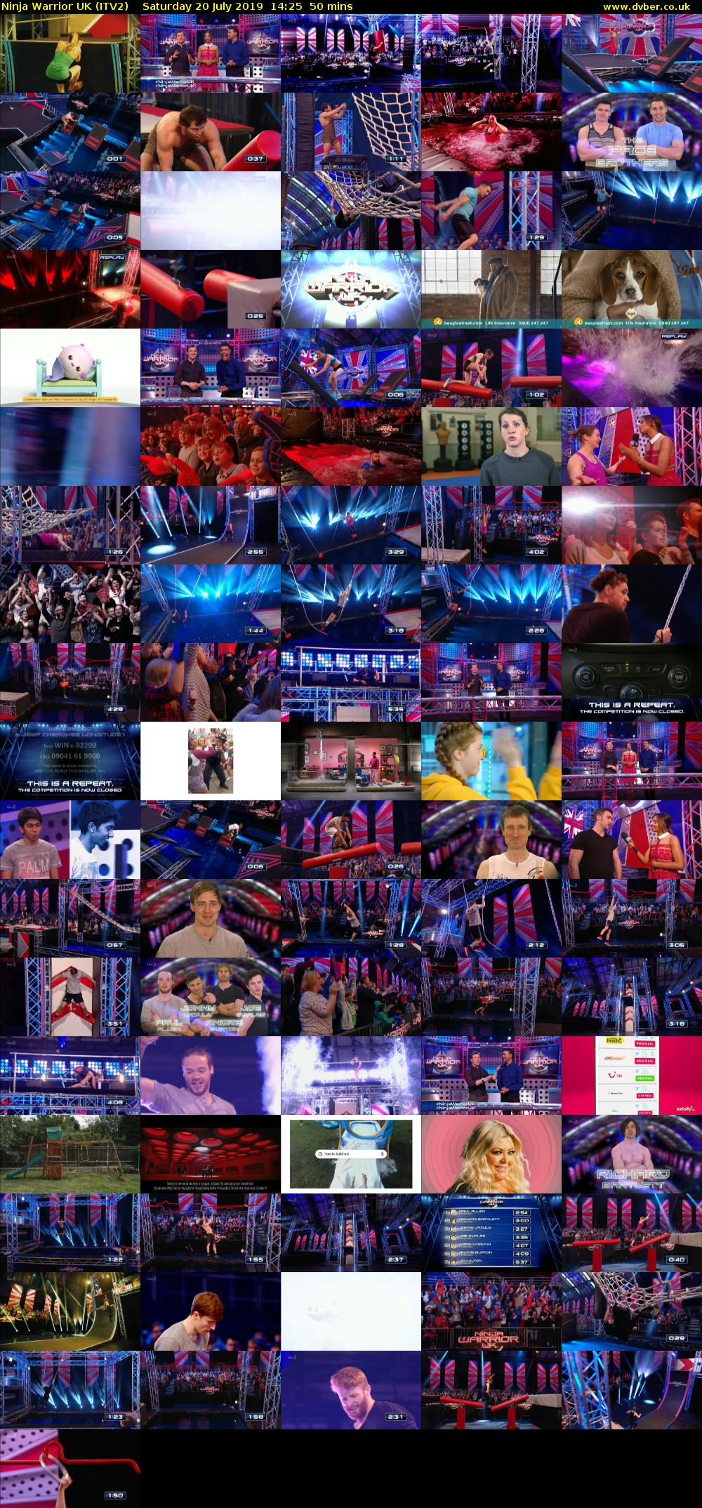 Ninja Warrior UK (ITV2) Saturday 20 July 2019 14:25 - 15:15