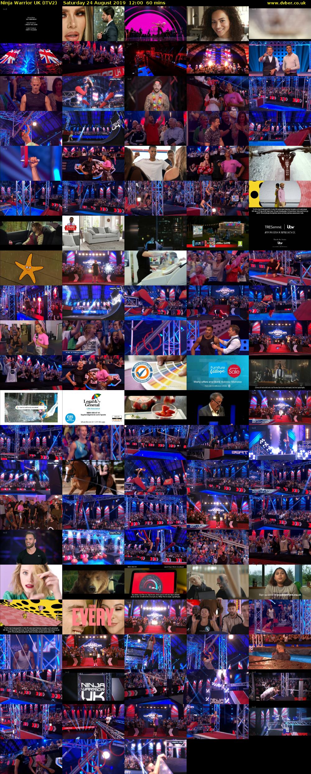 Ninja Warrior UK (ITV2) Saturday 24 August 2019 12:00 - 13:00