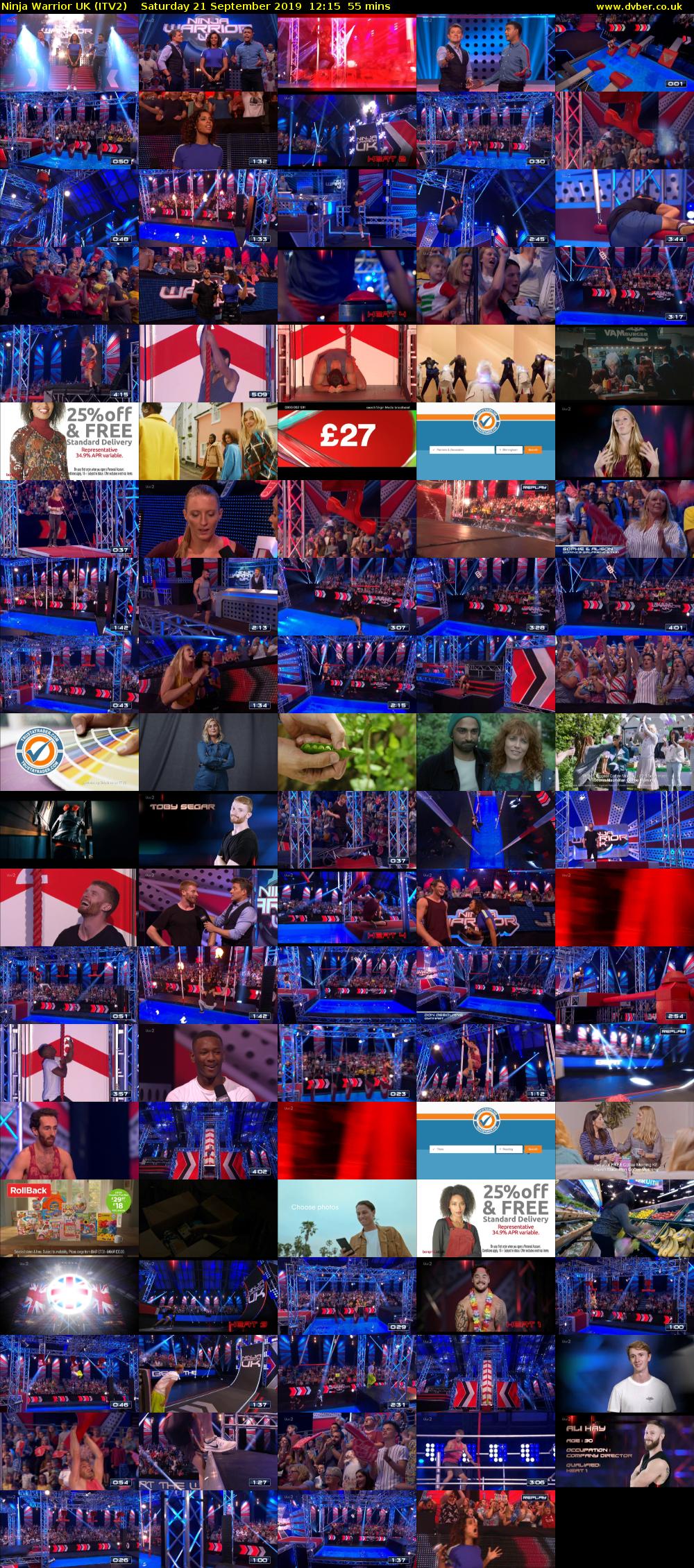 Ninja Warrior UK (ITV2) Saturday 21 September 2019 12:15 - 13:10