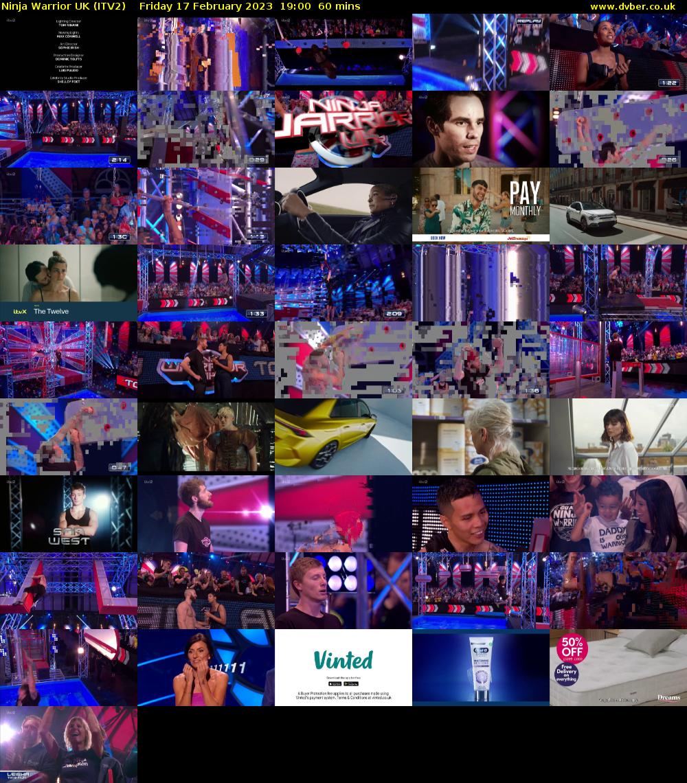 Ninja Warrior UK (ITV2) Friday 17 February 2023 19:00 - 20:00